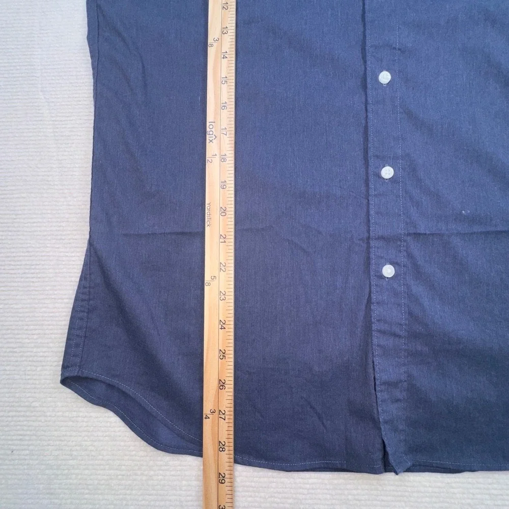 J.Crew Button Down Mens L Navy Blue Performance‎ Stretch Classic Fit Long Slv